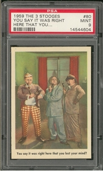 1959 Fleer "Three Stooges" #80 "You Say It Was… " – PSA MINT 9